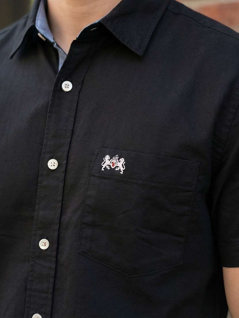 men solid short sleeve regular fit casual shirt - 21872479 -  Standard Image - 3