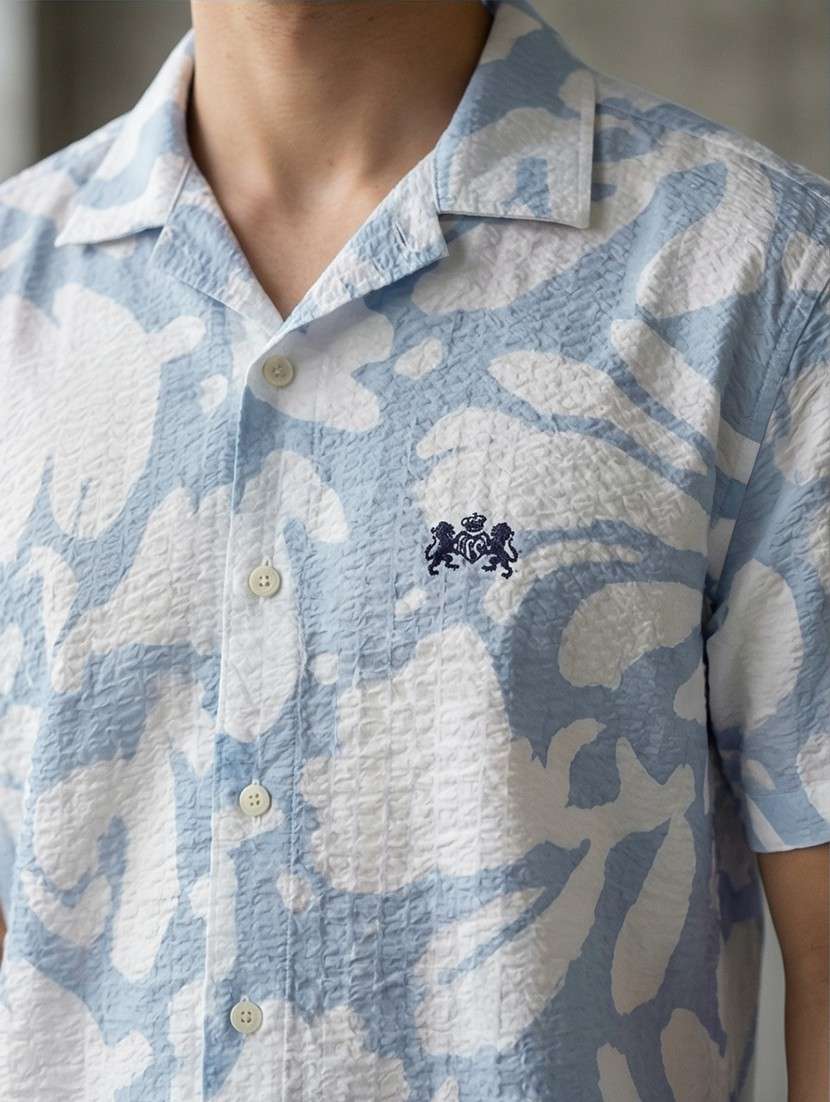 men printed short sleeve regular fit casual shirt - 21872504 -  Standard Image - 3