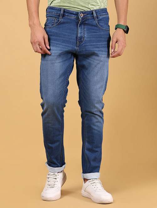 men solid mid rise slim fit jean - 21872592 - Standard Image - 0