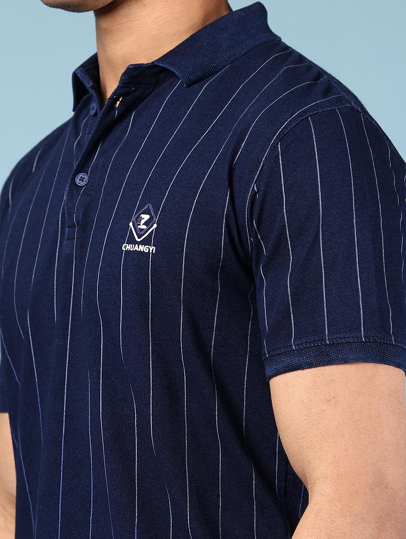 men striped short sleeve regular fit polo t-shirt - 21872640 - Standard Image - 3