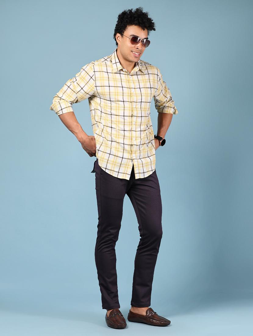 men checkered collared long sleeve shirt - 21872650 - Standard Image - 5