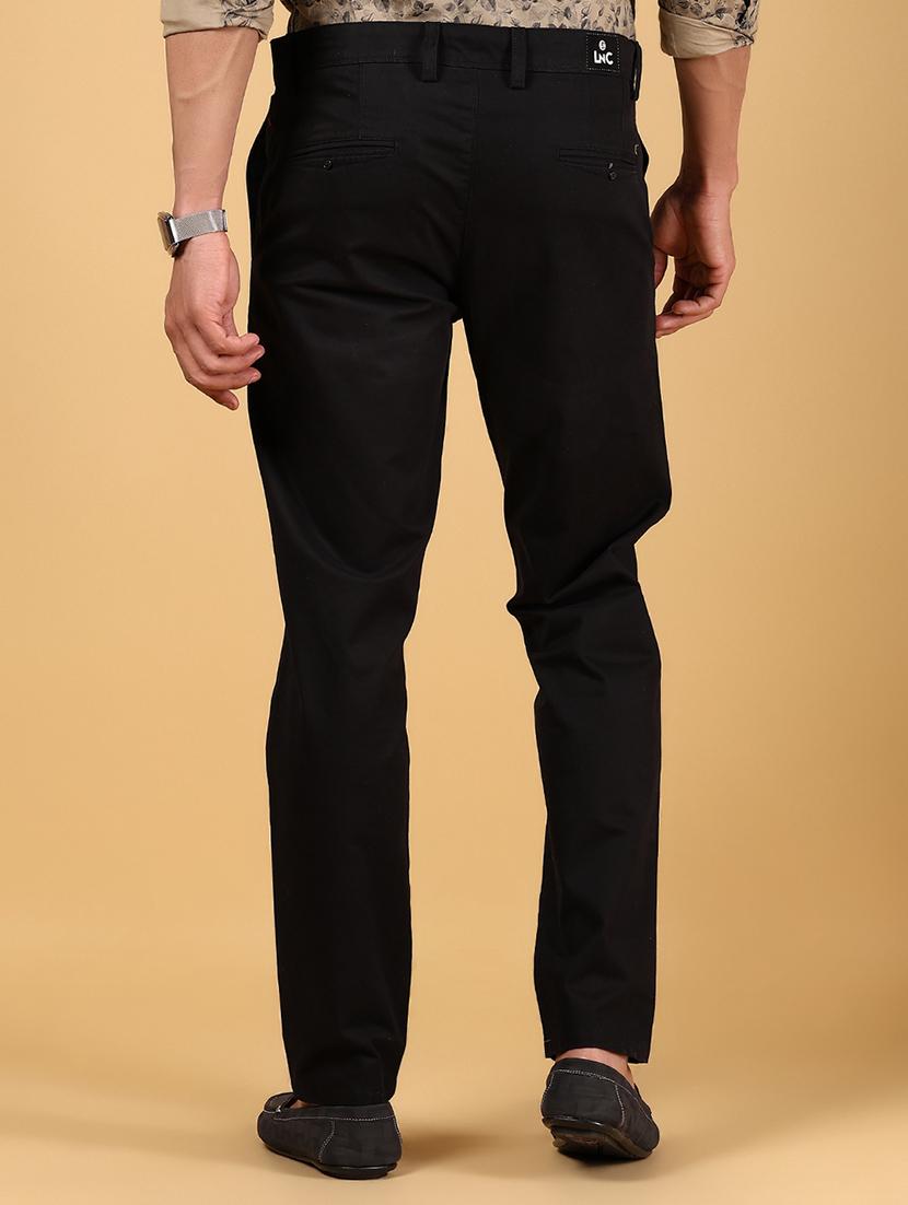 men solid md rise flat front casual chinos - 21872658 - Standard Image - 3