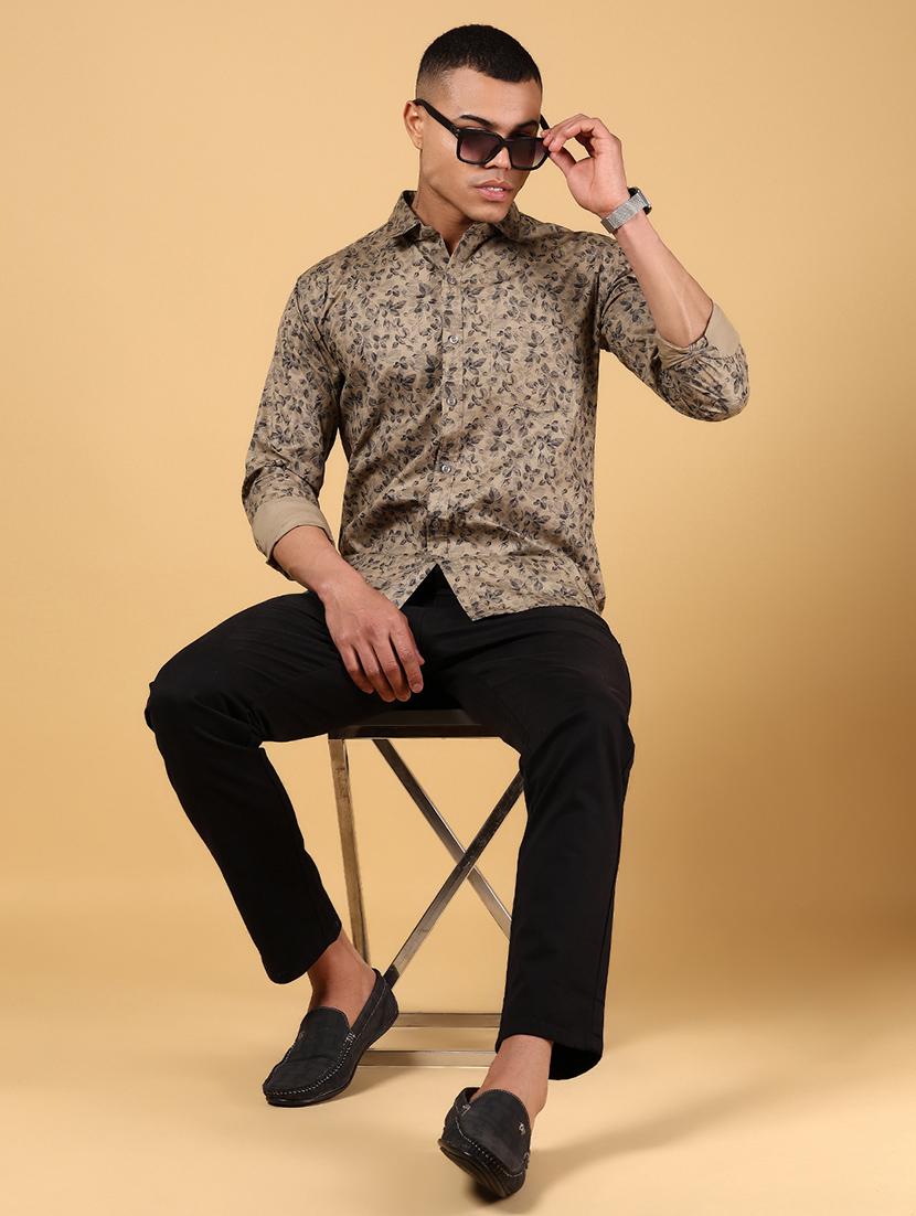 men solid md rise flat front casual chinos - 21872658 - Standard Image - 5