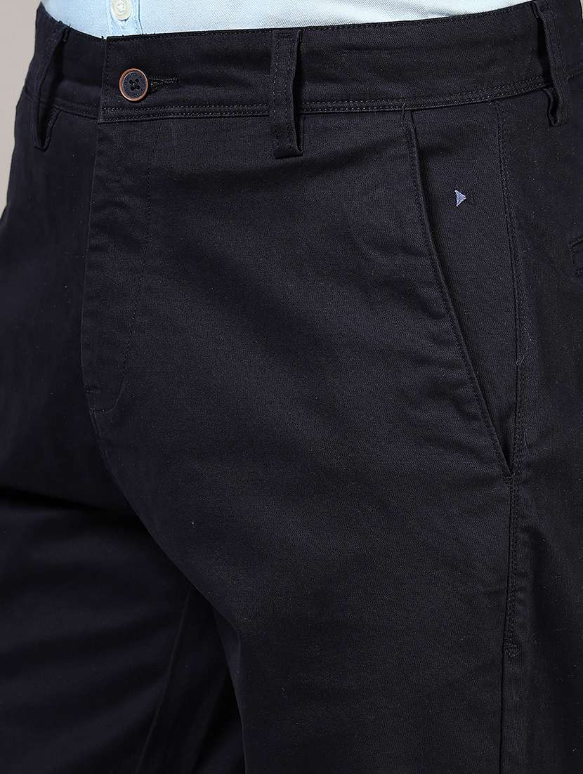 men solid md rise flat front casual chinos  - 21872659 -  Standard Image - 3