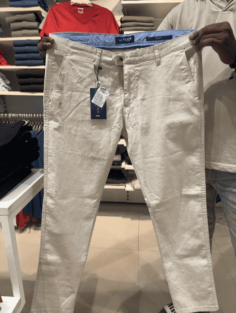 cream linen casual trousers - 21872679 -  Standard Image - 0