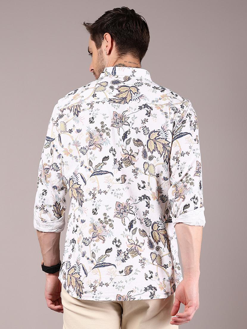 men printed collaerd long sleeve shirt - 21872701 - Standard Image - 3