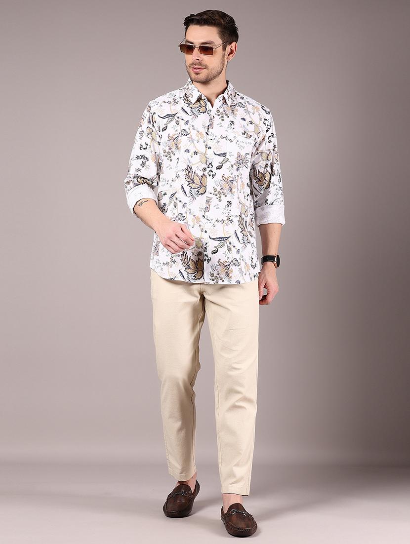 men printed collaerd long sleeve shirt - 21872701 - Standard Image - 5
