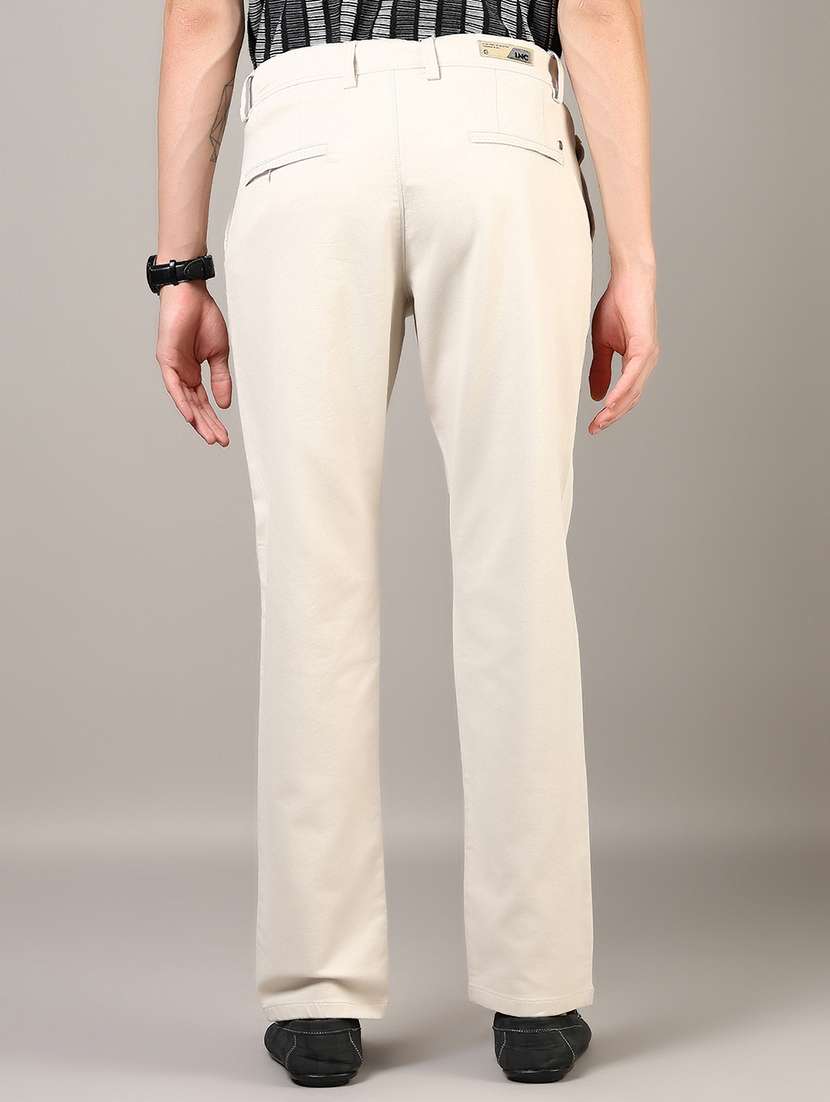men solid mid rise flat front casual chinos - 21872715 - Standard Image - 3