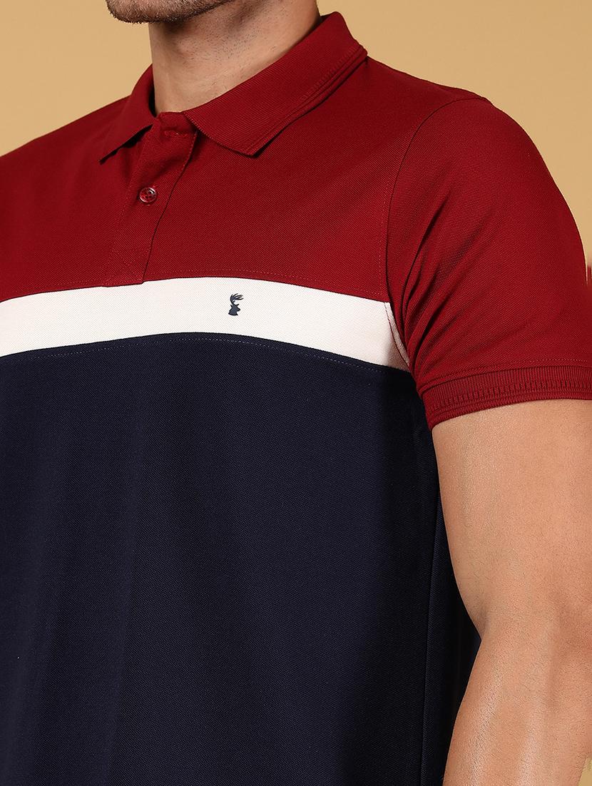 men color block short sleeve regular fit polo t-shirt - 21872722 - Standard Image - 3