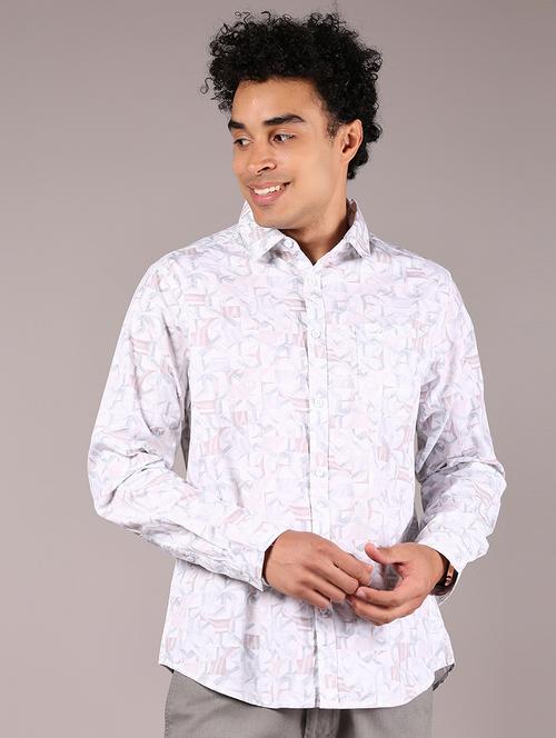 men printed collaerd long sleeve shirt - 21872736 - Standard Image - 0