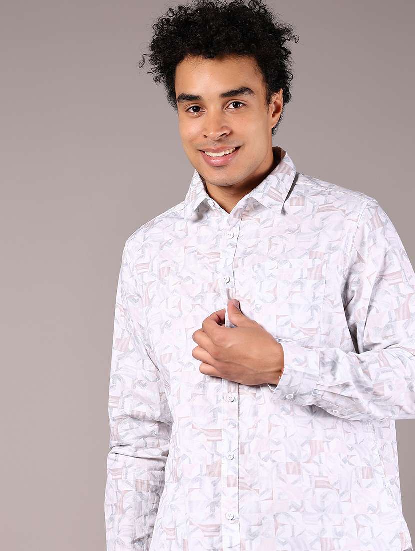 men printed collaerd long sleeve shirt - 21872736 - Standard Image - 3