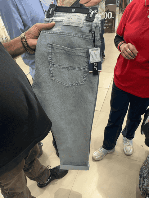 light grey cotton denim jeans - 21872746 - Standard Image - 0