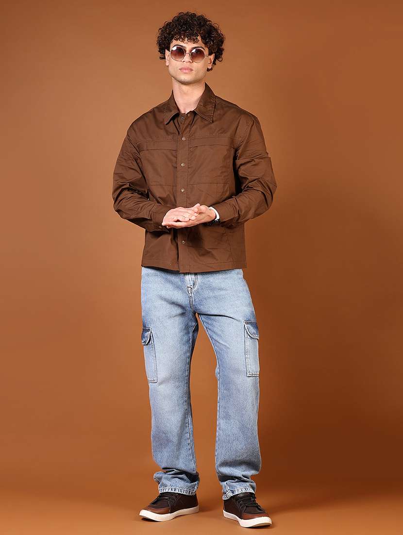 men solid collared long sleeve casual shirt - 21872759 -  Standard Image - 3