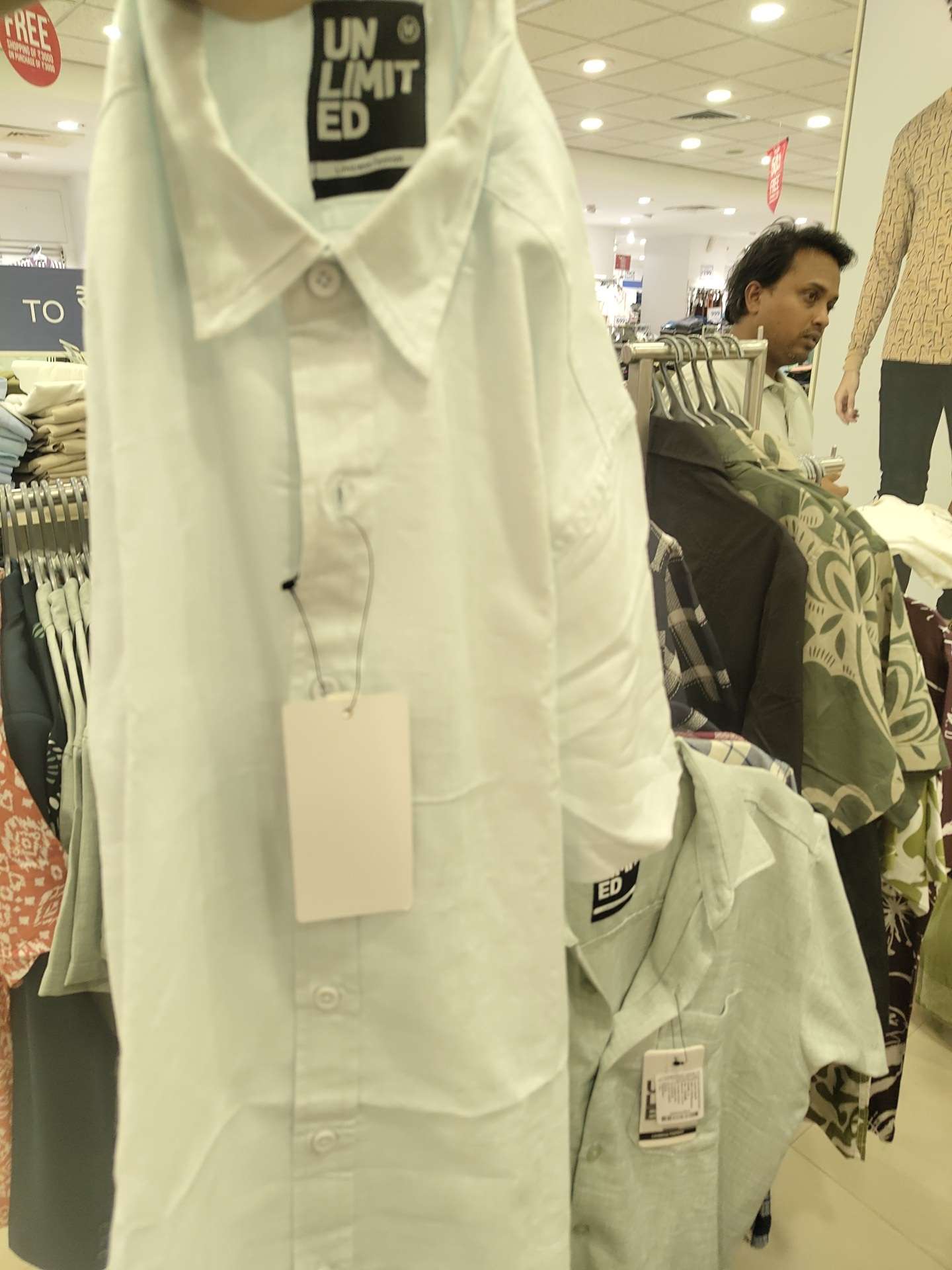 light blue cotton linen casual shirt - 21872761 - Zoom Image - 0