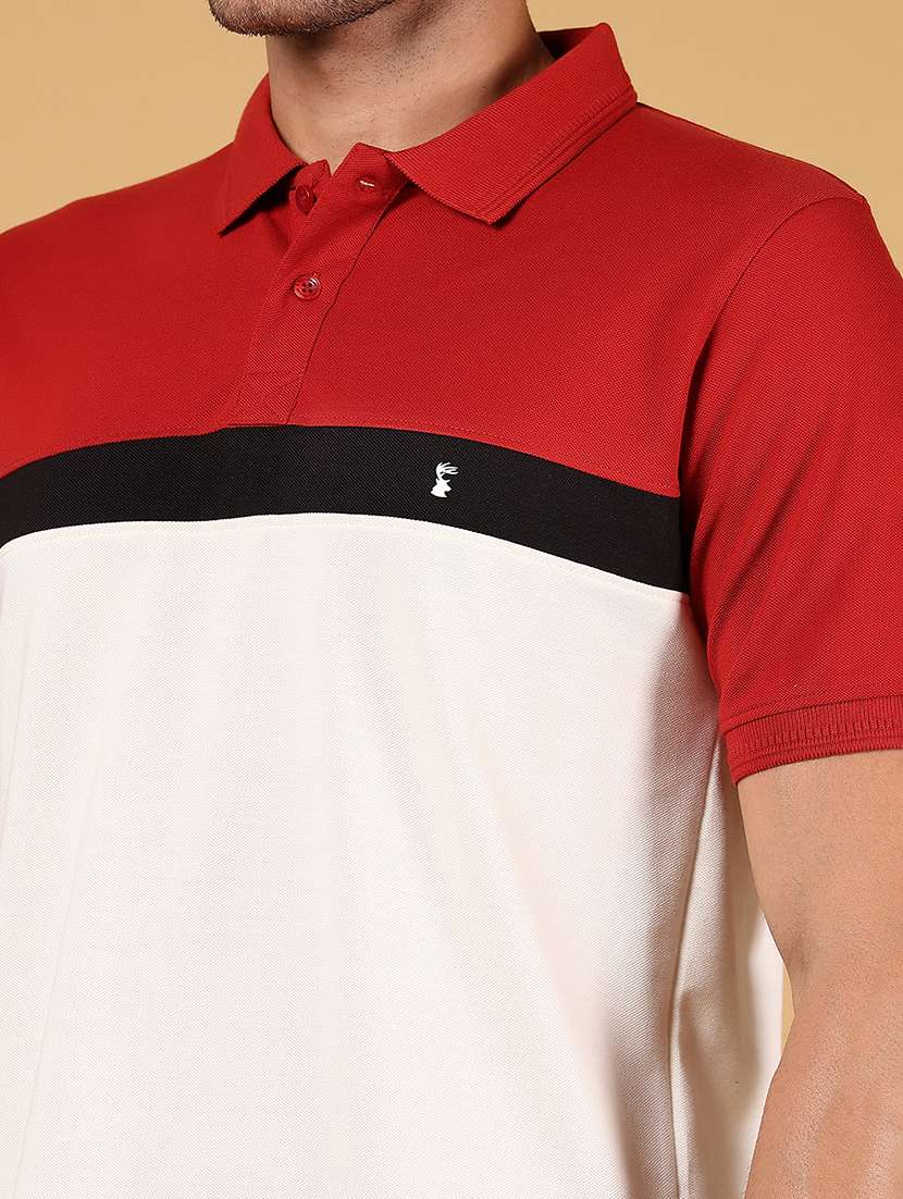 men color block short sleeve regular fit polo t-shirt - 21872769 -  Standard Image - 3