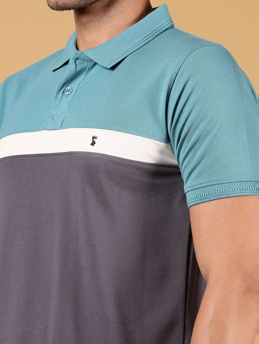men color block short sleeve regular fit polo t-shirt - 21872770 - Standard Image - 3