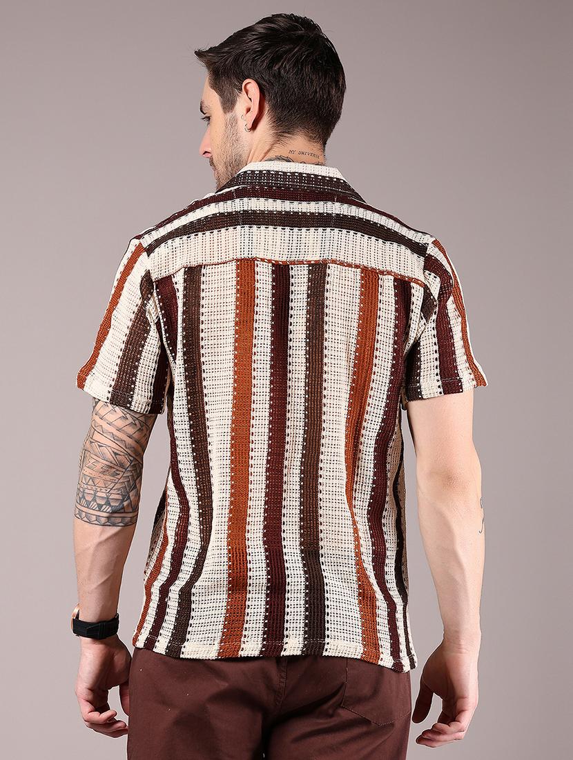 men self designed collaerd short sleeve shirt - 21872789 - Standard Image - 3