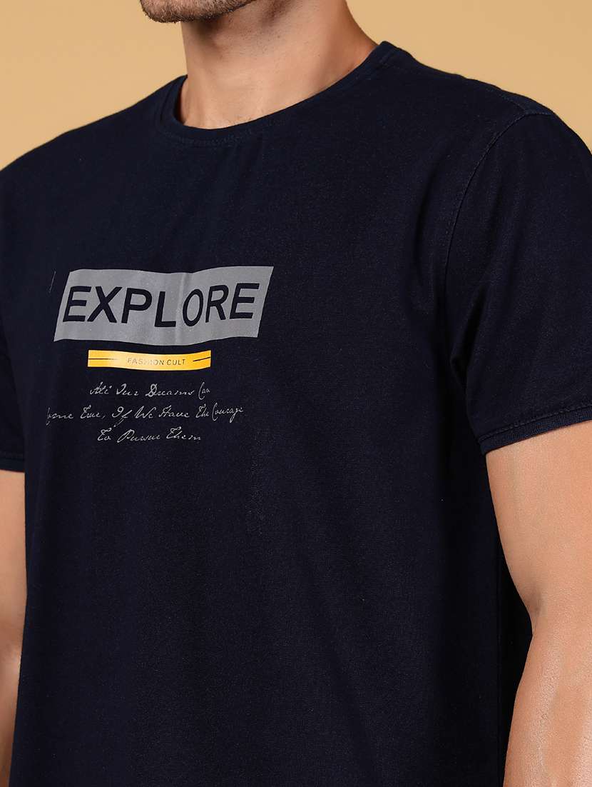 men chest print short sleeve regular fit t-shirt - 21872802 -  Standard Image - 3