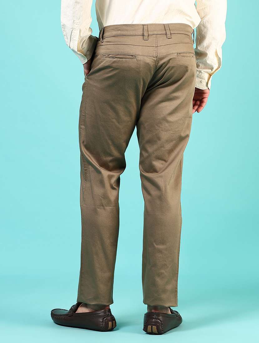men solid mid rise casual chinos - 21872812 -  Standard Image - 3