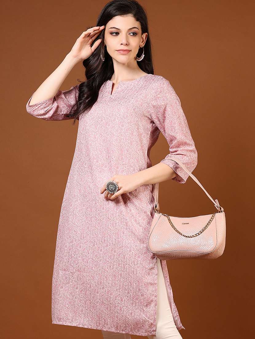 women three quarter sleeve straight kurta