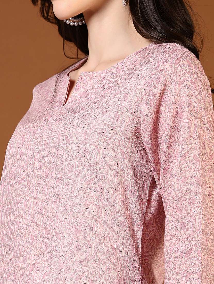 women three quarter sleeve straight kurta - 21872833 -  Standard Image - 5