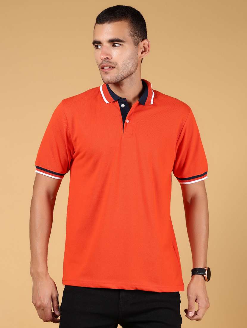 men solid short sleeve regular fit polo t-shirt