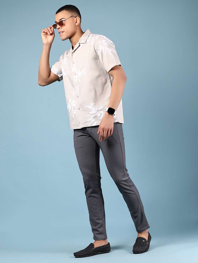 men printed short sleeve loose fit casual shirt - 21873012 -  Standard Image - 5