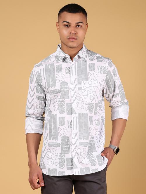 men printed long sleeve regular fit casual shirt - 21873032 -  Standard Image - 0
