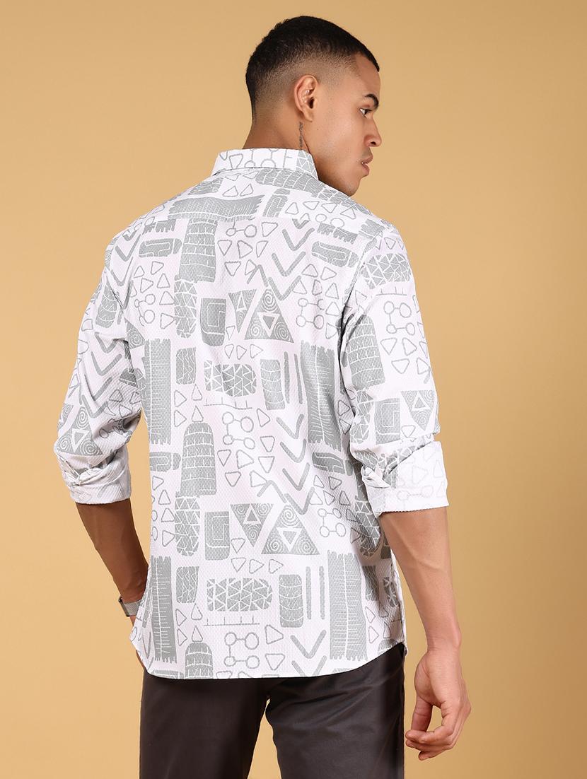 men printed long sleeve regular fit casual shirt - 21873032 - Standard Image - 3