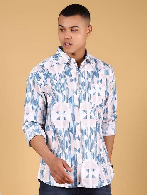 men printed long sleeve regular fit casual shirt - 21873033 -  Standard Image - 0