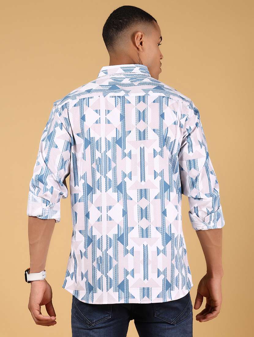 men printed long sleeve regular fit casual shirt - 21873033 -  Standard Image - 3