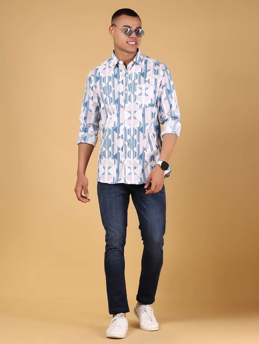 men printed long sleeve regular fit casual shirt - 21873033 -  Standard Image - 5