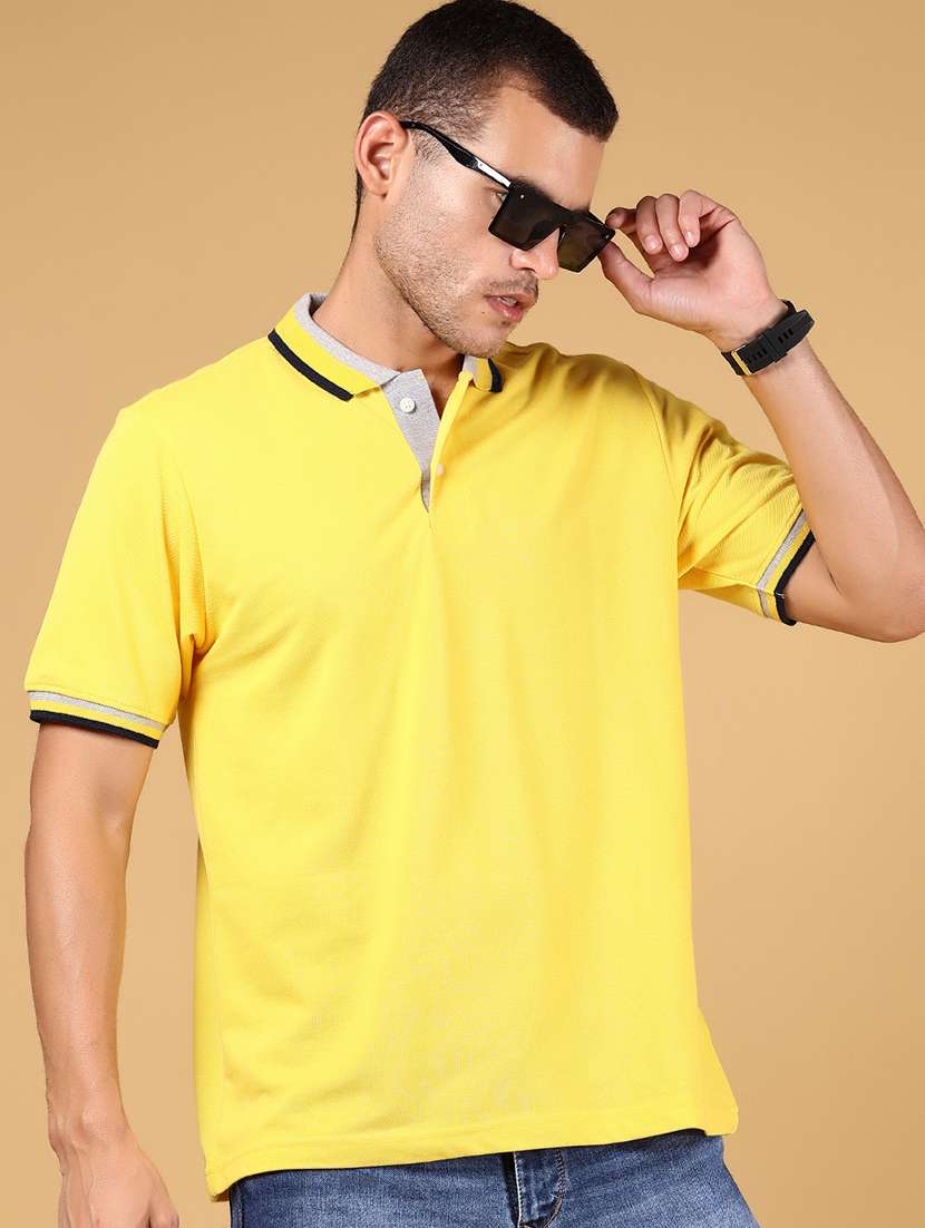 men solid short sleeve regular fit polo t-shirt