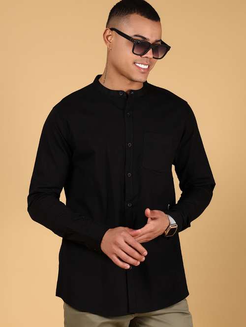 men solid long sleeve regular fit casual shirt - 21873081 - Standard Image - 0