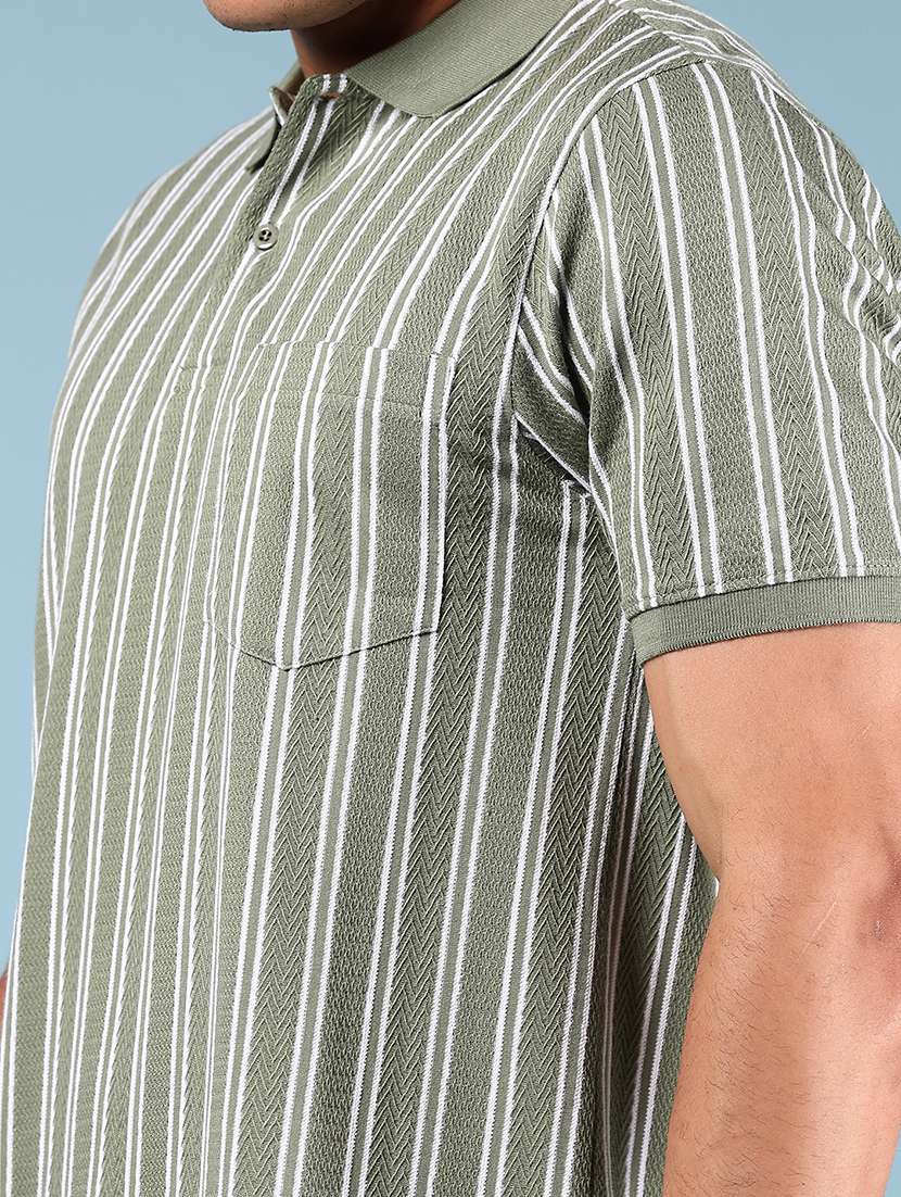men striped short sleeve regular fit polo t-shirt - 21873085 -  Standard Image - 3