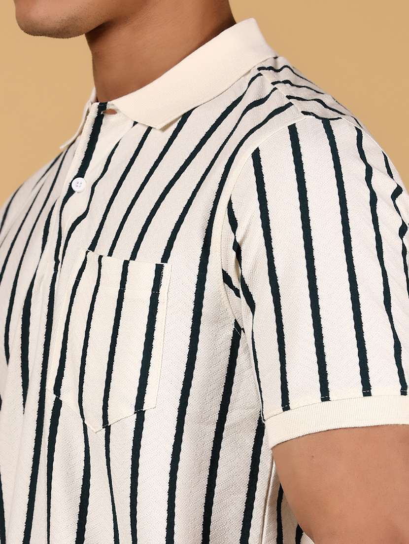 men striped short sleeve regular fit polo t-shirt - 21873086 -  Standard Image - 3