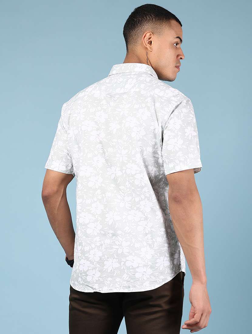 men printed short sleeve regular fit casual shirt - 21873097 -  Standard Image - 3
