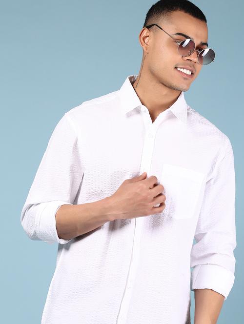 men solid long sleeve regular fit casual shirt - 21873104 -  Standard Image - 0