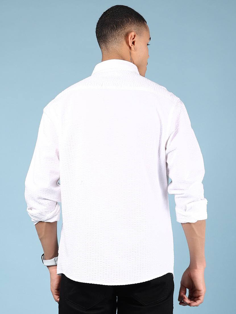 men solid long sleeve regular fit casual shirt - 21873104 - Standard Image - 3