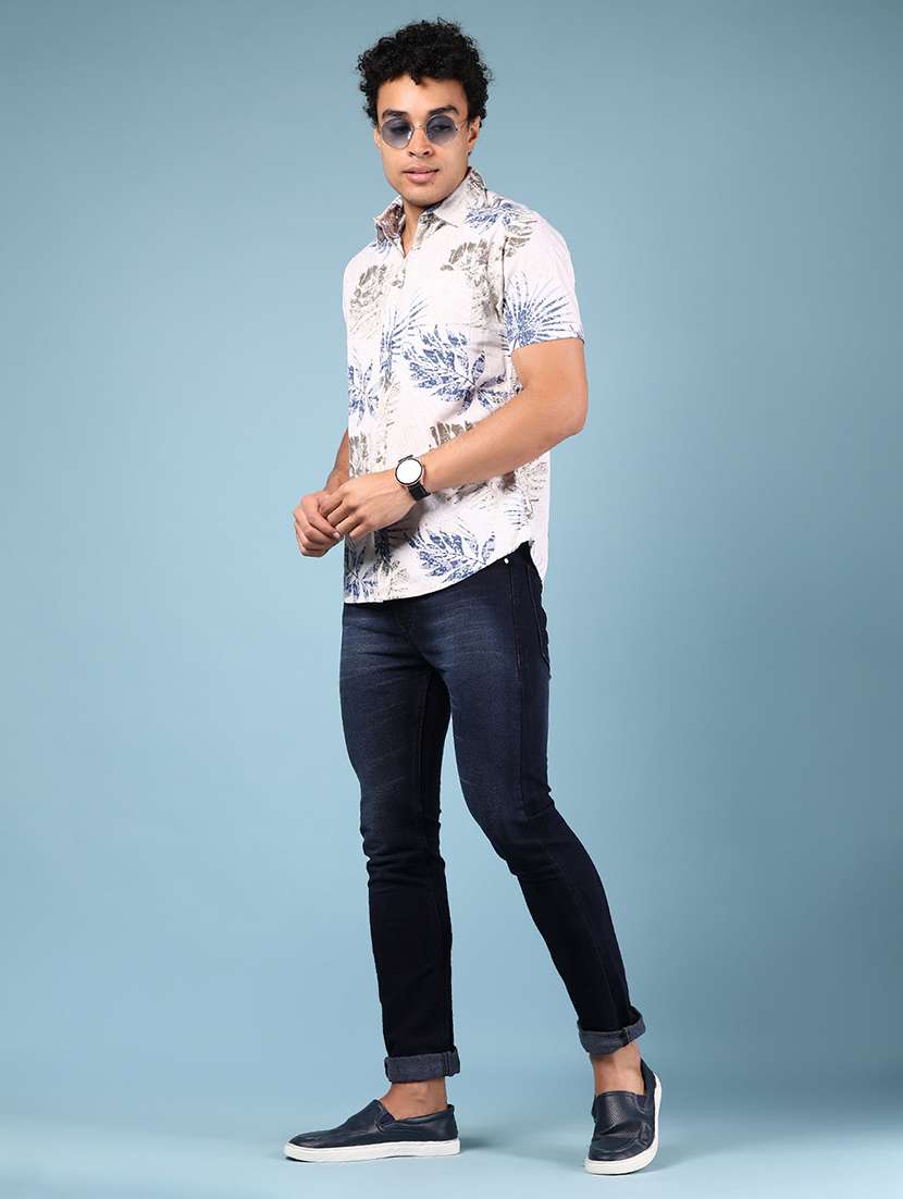 men printed short sleeve regular fit casual shirt - 21873106 - Standard Image - 5