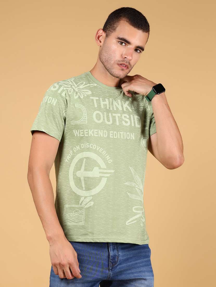 men printed short sleeve regular fit t-shirt