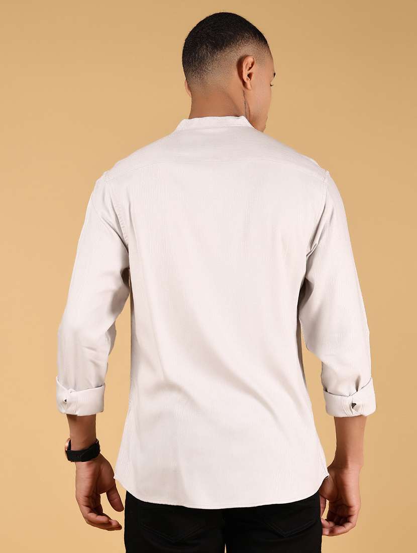 men solid long sleeve regular fit casual shirt - 21873116 - Standard Image - 3