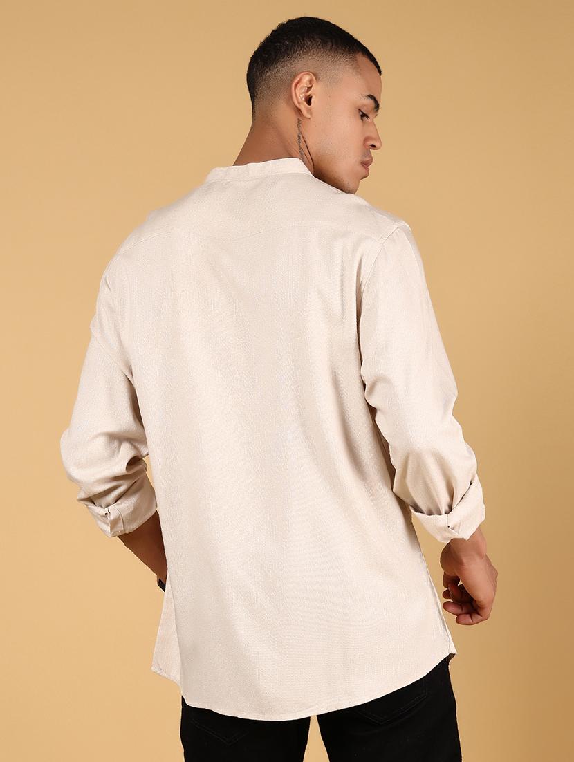 men solid long sleeve regular fit casual shirt - 21873117 - Standard Image - 3