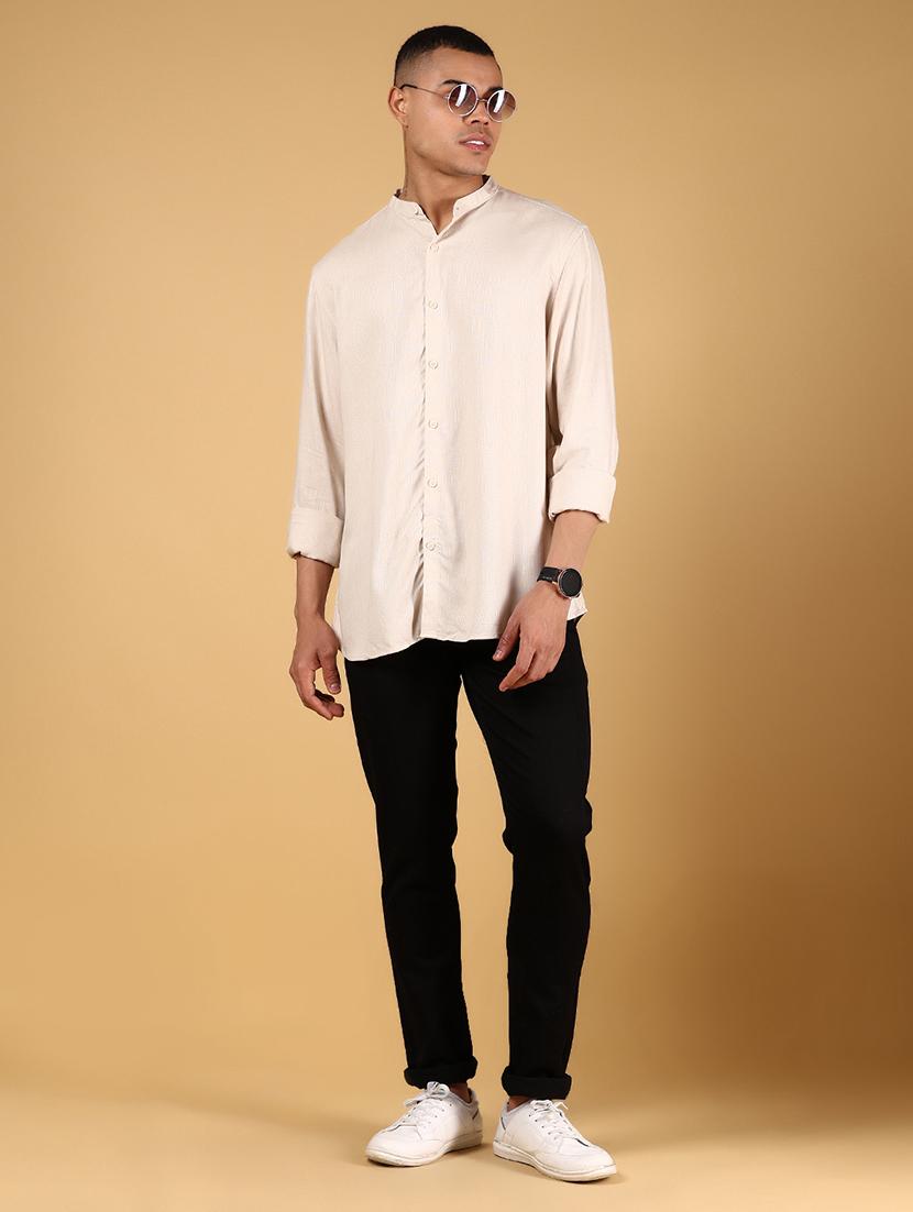 men solid long sleeve regular fit casual shirt - 21873117 - Standard Image - 5