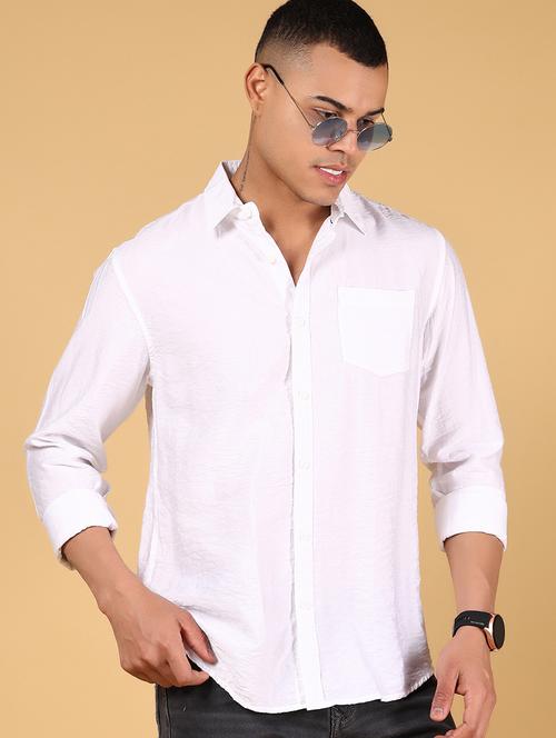 men solid long sleeve regular fit casual shirt - 21873119 -  Standard Image - 0