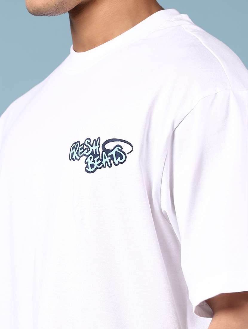 white cotton back print tshirt - 21873144 -  Standard Image - 3
