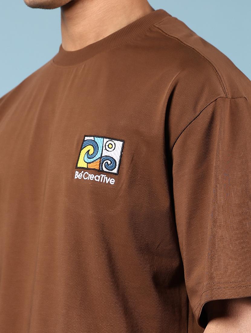 brown cotton back print tshirt - 21873149 - Standard Image - 3