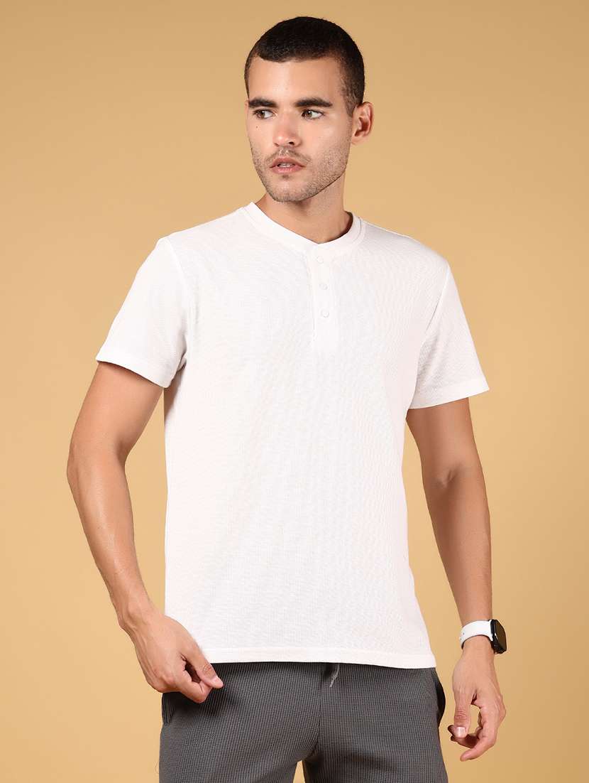 men solid short sleeve regular fit t-shirt
