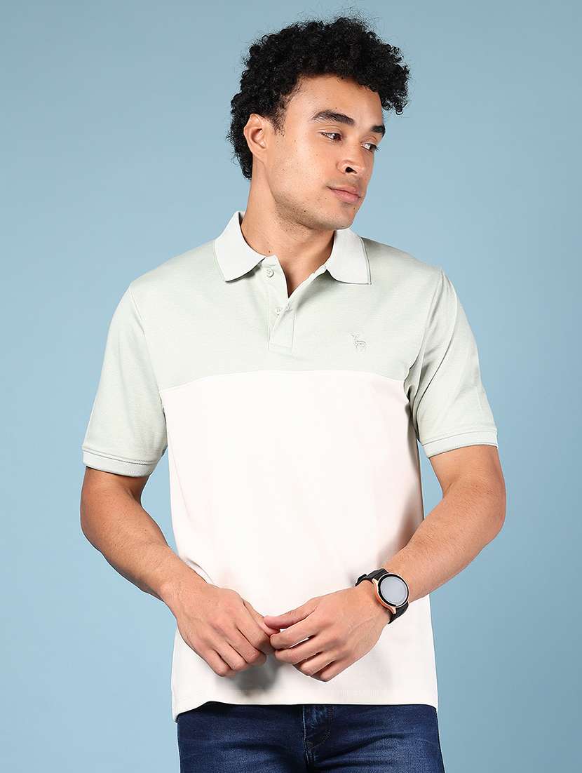 men color block short sleeve regular fit polo t-shirt - 21873164 -  Zoom Image - 0