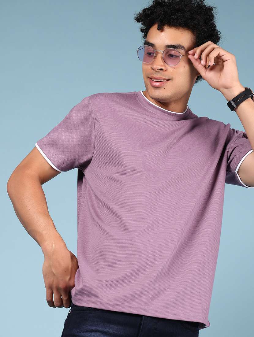 men solid short sleeve regular fit t-shirt